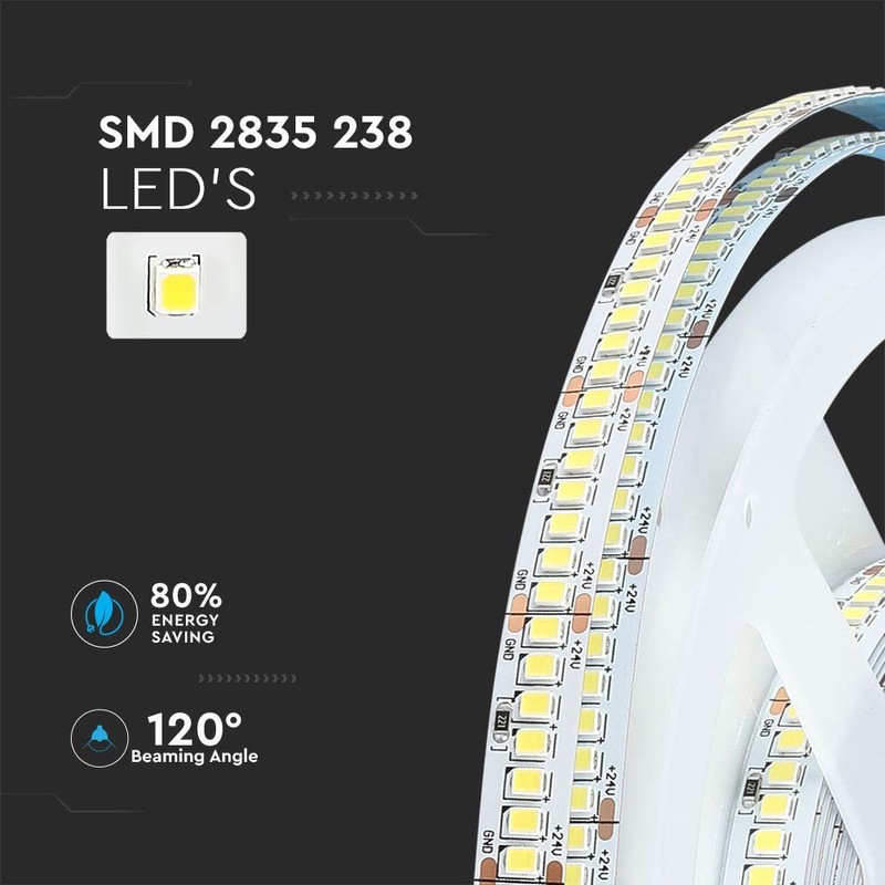 V-TAC Striscia LED SMD2835 17W/m Bobina 5m 238 LED/m 150LM/W