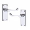 1 Set of Victorian Scroll Latch Door Handles Polished Chrome