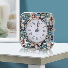 NaMaSyo Retro-Wecker, leise, Vintage-Uhr, Ornamente, batteriebetriebene Nachttischuhr, tragbarer digitaler Wecker für Schlafzimmer