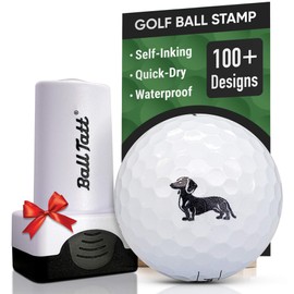 Golf Ball Stamp, Self-Inking Golf Ball Stamper, Golf Ball Marker, Reusable Golf Ball Marking Tool to Identify Golf Balls, Golfer Gift, Golfing Accessories for Men and Women, (Wiener Dog)