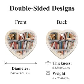 Book Lovers Gifts, Book Ornament for Christmas Tree, Book Lover Christmas Ornaments, Gifts for Book Lovers, Book Ornament, Book Lover Ornament Librarian Ceramic Ornament