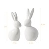Pawliss Easter Decorations: Elegant White Ceramic Bunny Figurines Set of