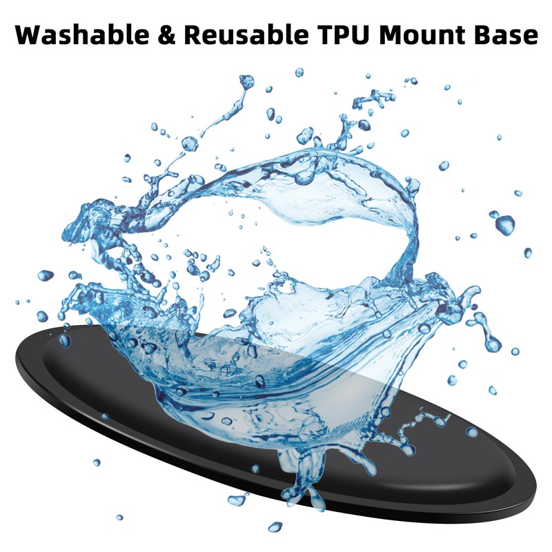 Car Dashboard 80mm Adhesive Mounting Disk - Removable TPU Circular