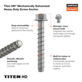 Simpson Strong-Tie THDB62100HMG Titen HD 5/8 in. x 10 in. Mechanically Galvanized Heavy-Duty Screw Anchor (10-Qty)