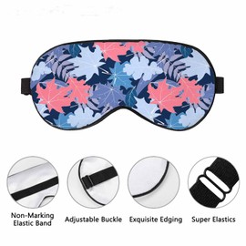 VNWOALU Vnwoalu Maple Leaf Sleep Eye Mask Autumn Leaves Men Women Sleep Mask with Adjustable Strap Eye Cover Eye Shade for Travel, Nap,Meditation