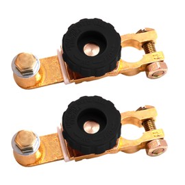 Top Post Battery Disconnect Switch 12V-24V, Quick Battery Cut/Shut Off Switch Quick Disconnet Master Battery Isolator Battery Power Cut Off Switch for Car Truck Boat Vehicles (2, Black)