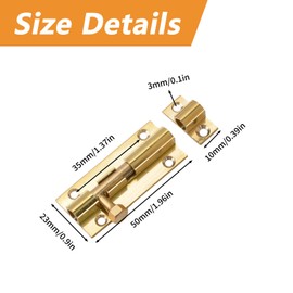 MOROBOR Door Security Slide Latch Lock, 2 inch Barrel Bolt with Solid Heavy Duty Steel, Brass Sliding Door Latch with Screws Slide Door Bolt Lock for Home Yard(Gold-4PCS)