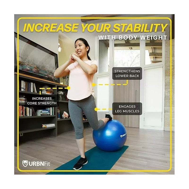 URBNFit Exercise Ball - Yoga Ball in Multiple Sizes for