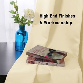 Grichril Extra Long Blackout Curtains - 2 Story High Living Room Drapes - Tall Curtains for High Ceiling or Long Window - 144 156 168 192 204 216 240 Inch 12ft-20ft Length(1 Panel, Beige, 52″x240″)