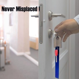 Zyvoreva 8 Pcs Commercial Grade Large Keychain Big Heavy Duty Bathroom Key Chain for Business Restroom to Not Lose Keys Giant Metal Long Keychain (8, Blue)