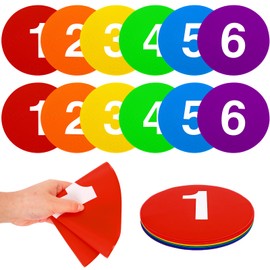 JarThenaAMCS 12Pcs Spot Markers 9 Inch Non Skid Rubber Agility Poly Spots Flat Cones Floor Spots for Kids Sports Training Soccer Basketball Outdoor Classroom