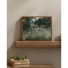 InSimSea Framed Canvas Wall Art Vintage Decor, Landscape Wall Art for Living Room, Summer Hyacinths Vintage Prints Wall Decorations for Living Room Bedroom Office, 11"x14"