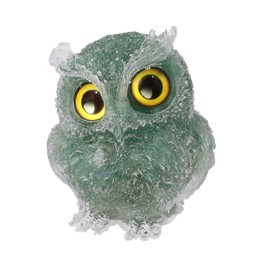 mookaitedecor 7.5-7.8cm Resin Owl and Crystal Stones Bird Statue Carved Animal for Home Office Decoration Green Aventurine