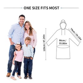 Poncho Waterproof Adult, 4 Pack Disposable Poncho Waterproof Adult with Sleeves and Drawstring Hood, Portable Thickened Rain Poncho Ideal for Festivals, Hiking, Camping, Fishing, Theme Parks, Outdoors