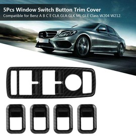 KIMISS 5Pcs Car Window Switch Button Cover, ABS Window Switch Frame for A B C E CLA GLA GLK ML GLE Class W204 W212