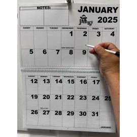 Magnifying Aids Jumbo Large Print 2025 Wall Calendar 13 Months 17" x 11" Hanging it is 17" x 22"