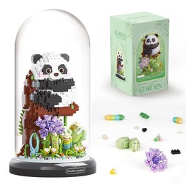 Panda Bouquet Building Block Set, 1083 Clamping Blocks, DIY Animals, Flowers, Building Set, Flowers, Plants with Base and Dust Cover, Gifts for Adults and Children