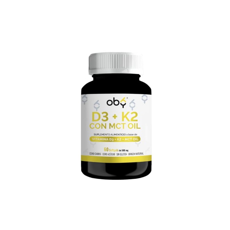 OBY Vitamina D3 K2 con MCT Oil | 60 Cápsulas