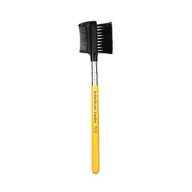 Bdellium Tools Professional Makeup Brush - Travel 722 Comb/Brow - Short Wooden Handle for Convenient Travel, For Groom, Smooth, and Prep Up (Yellow, 1pc)