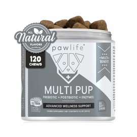 Pawlife All Natural Multivitamin Soft Chews for Dogs| Glucosamine Chondroitin for Joint Support with Probiotics for Gut & Immune Health| Mobility and Advanced Wellness Support|4-Month Supply