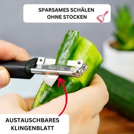 Westmark Gallant Peeler, Plastic/Stainless Steel, Black/Red/Silver, 16.5 x 3.7 x 2 cm