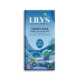 Lily's by, Stevia Sweetened, No Added Sugar, Low-Carb, Keto Friendly, 55% Cocoa, Fair Trade, Gluten-Free & Non-GMO, 3, 4-Pack, Crispy Rice Dark Chocolate Bar, 12 Oz