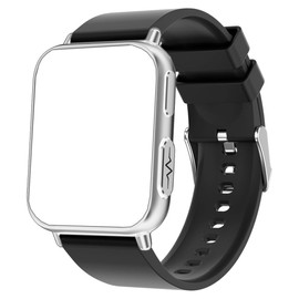 Replacement Watch Strap TPU compatible with ECG Smartwatch FSSB TK10 TK12 TK20, Waterproof Band Silicon for all Smartwatches, 22mm Width 25cm Length, 22mm TPU Black