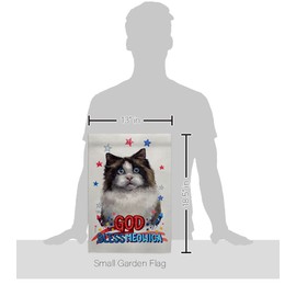 Breeze Decor Patriotic Mitted Ragdoll Garden Flag Set Wall Hanger Cat Kitten Meow Spoiled Paw Fur Pet Nature Farm Animal Creature House Banner Small Yard Gift Double-Sided, Made in USA