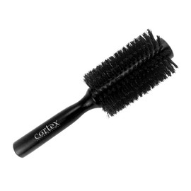 Cortex Professional Boar Bristle Brushes For Women and Men - Round Hair Brush Wooden Handle For All Hair Types (Black 2.75 Inch)
