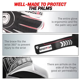 SPORTOUT Goalkeeper Gloves,Goalie gloves,Football gloves, Strong Grip for The Toughest Saves,Breathable Football Goalkeeping Gloves With Fingersave For Kids Youth and Adult