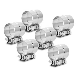 4" Stainless Steel Exhaust Clamp,Universal Muffler Clamp Lap Joint,Anti-Rust&Corrosion Resistant,Band Clamp For Motorcycle,Car Exhaust System,Tube Conection,Pipe Repair,Repalcment,6Pcs