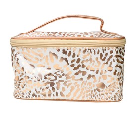 Healeved Large Capacity Leopard Print Cosmetic Travel Bag Women Makeup Bag Organizer