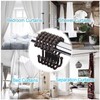 Resze 12 PCS Black Plastic Double Shower Curtain Hooks, Multi-Functional