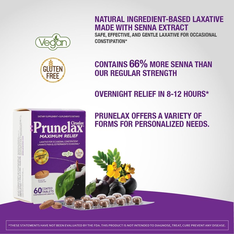 Prunelax Prunelax Maximum Relief 60ct + FRISKA Women's Daily Digestive
