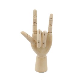 Yefun Wooden Hand Models, Right / Left Hand Body Artist Model Articulated Mannequin Made of Wood for Art Drawing (Left, 7 Inches)