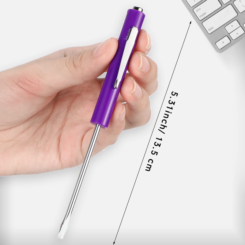 Shimeyao 20 Pcs Pocket Flat Head Screwdriver Set Small Magnetic