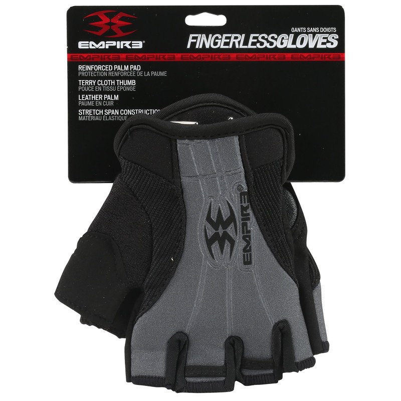 Empire Paintball Fingerless Gloves, Small/Medium, Black