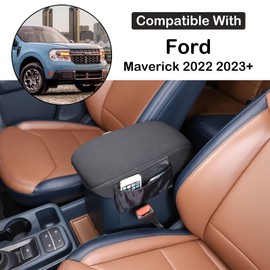 Aunginsy Car Center Console Protector Cover Compatible with Ford Maverick 2022 2023 Center Console Armrest Seat Box Cover Cushion Lid Protector Pad Customized Cloth Material Anti-Scratch Accessories