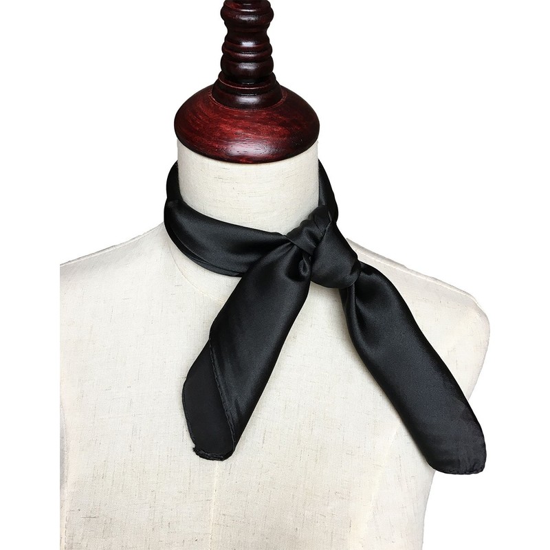 Topmode Women’s Solid Color Square Scarf Neckerchief (Black)