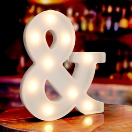 Warm Symbol & Light Up Letter, Marquee Lights, Battery Powered Led Wedding Sign, Decorative Lighted Standing Letters for Graduation Party Night Light Wedding Reception Birthday Room Wall Decor