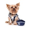 Happy Puppy Navy Blue Sailor Dog Shirt with Hat, Extra-Small