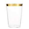 Munfix Gold Plastic Cups - 16 Oz Clear Tumblers with