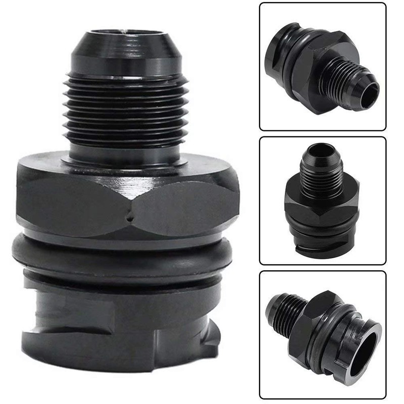 Billet Black Aluminum Valve Cover Oil Cap w/-10 AN Fitting