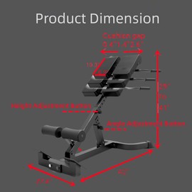 ComMax Roman Chair Back Extension Bench Foldable Workout Bench Machine for Home GYM Adjustable Glute Bench Back Trainer