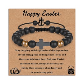 Cross Bracelet for Teens Girls Boys, Easter Basket Stuffers Graduation First Communion Baptism Confirmation Christian Present Jewelry Religious Easter Gifts for Goddaughter Daughter Son Niece