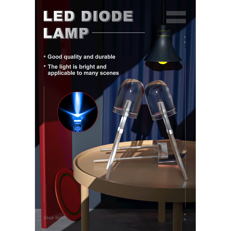 100pcs 5mm Blue LED Light Emitting Diode - Ultra Bright