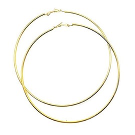 Lzz Extra Large Fluffy Puffy 4.5 Inch Gold Tone Basketball Round Earrings Fashion Exaggerated Hoop Earrings