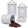 EHC Set of 3 Airtight Round Tea Sugar and Coffee