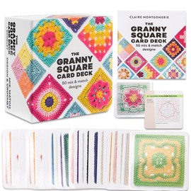 Granny Square Häkel-Karten, 50 Häkeln, Mixen und Matchen, Granny SquareHäkel-Karten mit Häkelschrift und Foto zu jedem Granny Square Häkelkarten und Praktischem So-Geht's-Booklet, für Häkel Starter