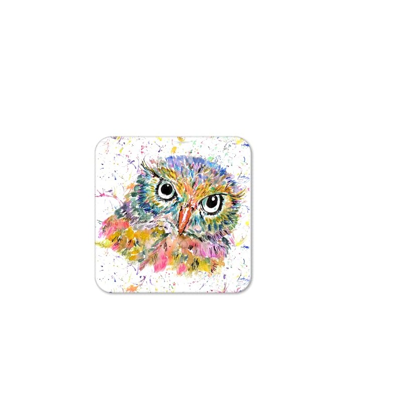Coaster Owl British Wildlife Animals Coasters Watercolour Art Gift Work